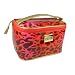 Kenneth Cole Reaction Large Cosmetic Case Makeup Bag Kit (KC-965158-Pink/Red Leopard)