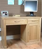 Kitchen & Housewares : Mobel Oak Computer Desk Workstation. Single Pedestal. Part of our Contemporary Mobel Oak Home Office Range
