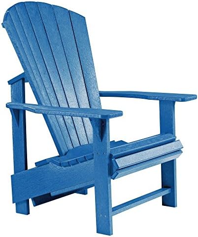 Recycled Plastic Upright Adirondack Chair, Blue, 27" L x 31" W x 44" H