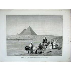 1882 Egypt Pyramids River Nile Floods Camels Montbard