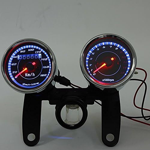 Bears Universal LED Motorcycle Tachometer+Odometer Speedometer Gauge