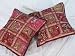 2 MAROON DESIGNER TAPESTRY SARI THROW PILLOWS CUSHIONS