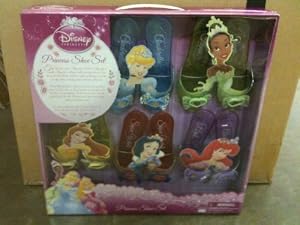 Disney Princess Shoe Set Includes: Cinderella, Belle, Ariel, Tiana, and Snow