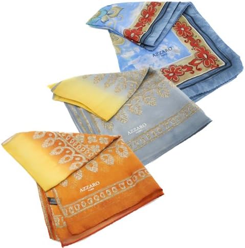 Azzaro Paris Pattern AZ 2605-2635-2611 100% Silk Scarves - Set of Three