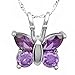 2.00 CT Sterling Silver Amethyst Butterfly Round title=