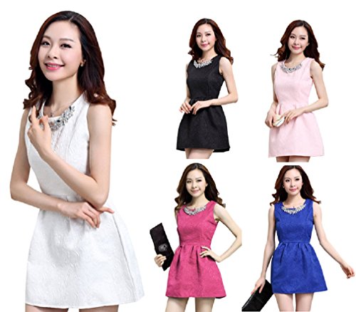 【ARINCO】 エレガント ドレス ノースリーブ ワンピース ビジュー 付き レディース S M L XL XXL 大きい サイズ 全５色 春 夏