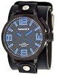 Nemesis #LBB040L Men's Premium Wide Leather Black IP Strap Russian Diver Watch