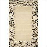 Seville Tiger Border Neutral Contemporary Rug Size: 8' Square