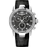 Diamond Watch Bezels, TechnoMarine Womens UF6 3-Hand Diamond Bezel Black Dial Diamond Indexes Watch