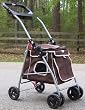 Designer Dog Stroller-Brown Pet Stroller-Quick Release fold down frame