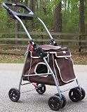 Designer Dog Stroller-Brown Pet Stroller-Quick Release fold down frame