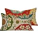 Fiesta Infusion Collection - Richloom Cornwall Designer Boutique 16"x26" Lumbar Throw Pillow Covers - Flowers, Circles and Leaves - Gold, Tan, Teal, Rose, Golden Ochre, Olive, Orange and Red Hues - 1 Pillow Cover