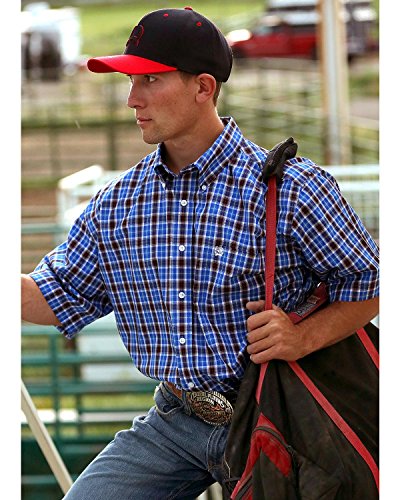 Cinch Men's Royal Blue And Plaid Short Sleeve Shirt - Mtw1111181roy