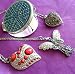 4-piece Heart Pendant Gift Set - Two 2" Heart Pendants, One 3" Butterfly Rhinestone Pendant Necklace, and Bling Compact Mirror - Assorted Color Sets --- Great Gaduation Gifts for Women Who Love Bling Jewelry - Make It Your Your Graduation Gift for Her, the Woman You Love - Great Gaduation Gifts for Women Who Love Bling Jewelry