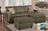 Manhattan Reversible Sectional Sofa (Sage) with Ottoman and TV Entertainment Center