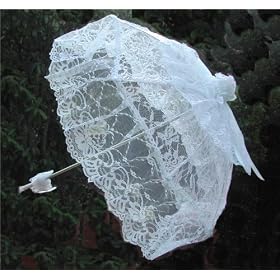 Bridal Shower Umbrella Parasol w/white Lace