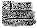 Western Embossed Black Brown Leather Belt Strap w/ Snaps for Interchangeable Buckles