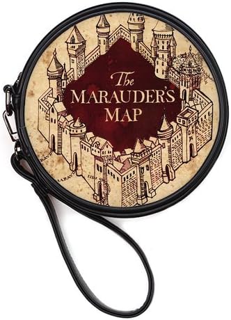 Generic Personalized Harry Potter Retro Style Marauders Map for Round Makeup Bag