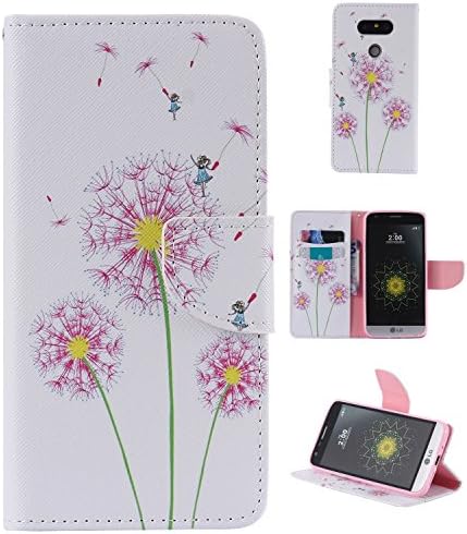 LG G5 Case,G5 Wallet Leather Case, "HTD CASE"[Magnetic] [Card Slots] Style PU Leather Case Wallet Flip Stand [Flap Closure] Case Cover for LG G5 (Dandelion)