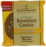 Erin Baker's Breakfast Cookies, Banana Walnut, 3-Ounce Individually Wrapped Cookies (Pack of 12)