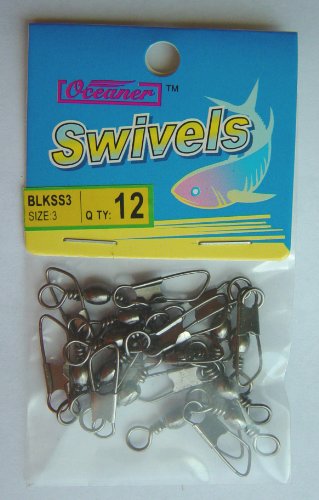 72 Pcs of Black Barrel Swivel Safety Snap #3 