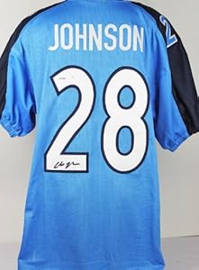 TITANS CHRIS JOHNSON AUTHENTIC SIGNED JERSEY BABY BLUE AUTOGRAPHED CERTIFICATE OF AUTHENTICITY PSA/DNA #JERSEY91518