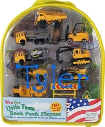 Personalized - Construction Vehicles 10 Piece with Backpack