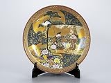 九谷焼 飾皿 絵皿本金割取 12号