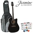 Jasmine by Takamine ES31C Acoustic Electric Guitar with Planet Waves 16 Pick Sampler & TKL Gig Bag