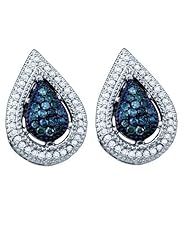 0.40CTW BLUE DIAMOND FASHION EARRINGS