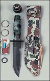 Camouflage survival kit knife