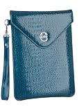 M-Edge Icon Crocodile-embossed Kindle Sleeve (Fits Latest Generation and 2nd Generation Kindle), Azure