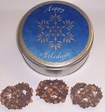 Scott's Cakes 1 lb. Milk Chocolate Covered Pretzel with Chocolate Chips & Peanut Butter Chips in a Snowflake Tin