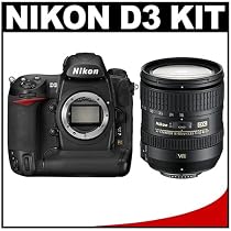 Nikon D3 FX 12.1MP Digital SLR Camera (Body Only) with Nikon 16-85mm AF-S DX f/3.5-5.6G ED-VR Zoom-Nikkor Lens