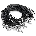 50X Kette Halsband Leder Band Halskette 46cm+Verschluss