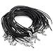 50X Kette Halsband Leder Band Halskette 46cm+Verschluss