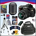 Nikon D60 10.2MP Digital SLR Camera Black Gold Special Edition with 18-55mm f/3.5-5.6G AF-S DX "VR" and 55-200mm f/4-5.6G ED IF AF-S DX "VR" Zoom-Nikkor Lens + 8GB Deluxe Accessory Kit