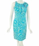 Taylor Sleeveless Pleated Neck Dress Turquoise Multi 8 Taylor Sleeveless Pleated Neck Dress Turquoise Multi 8