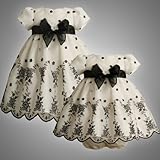 Bonnie Jean baby/INFANT 12M-24M 2-Piece BLACK WHITE FLORAL EMBROIDERED ORGANZA Special Occasion Wedding Flower Girl Party Dress