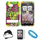 Tropical Rainbow Flower Rhinestone Diamante Protective 2 Piece Crystal Hard ....