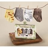 babyaspen 4-Pair Animal Themed Sock Set, 0-6 months, Sock Safari