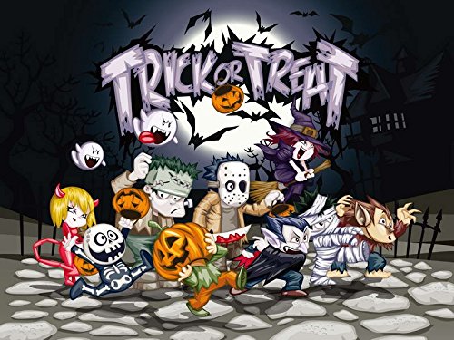 Festival Children Theme 3x5ft Lfeey Thin Vinyl Photography Background Halloween Trick and Treat Funny Scene Backdrop Photo for Studio Props