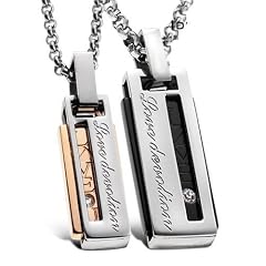 2 Freundschaftsketten Halskette mit Love Anh�nger Zirkonia Farbe: Gold und Schwarz