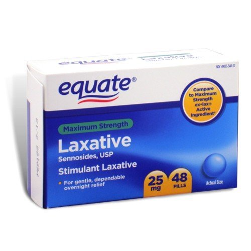 Equate Maximum Strength Laxative Pills, Sennosides 25 mg, Total of 144 Pills (Pack of 3)