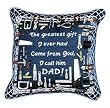 "Greatest Dad" Father's Day Decorative Accent Throw Pillow 12" x 12"