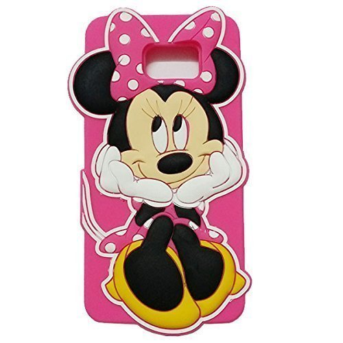 Note 5 Mouse Case,Galaxy Note 5 Minnie Mouse Case,MANBO 3D Cute Sit Minnie Mouse Soft Silicon Gel Back Cover Case for Samsung Galaxy Note 5[Rose Red]