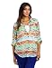 Jones New York Women's Plus-Size Roll Sleeve Equipment Shirt, Sky Blue/Multi, 2X Jones New York Women's Plus-Size Roll Sleeve Equipment Shirt, Sky Blue/Multi, 2X