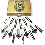 MLCS 8377 Router Bit Set with Carbide tipped, 1/2-Inch Shank, 15-Piece
