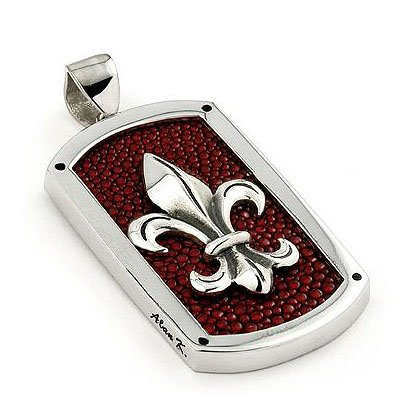 Red Stingray Fleur-de-lis Tag