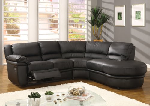 Black Leather Sectional Recliner